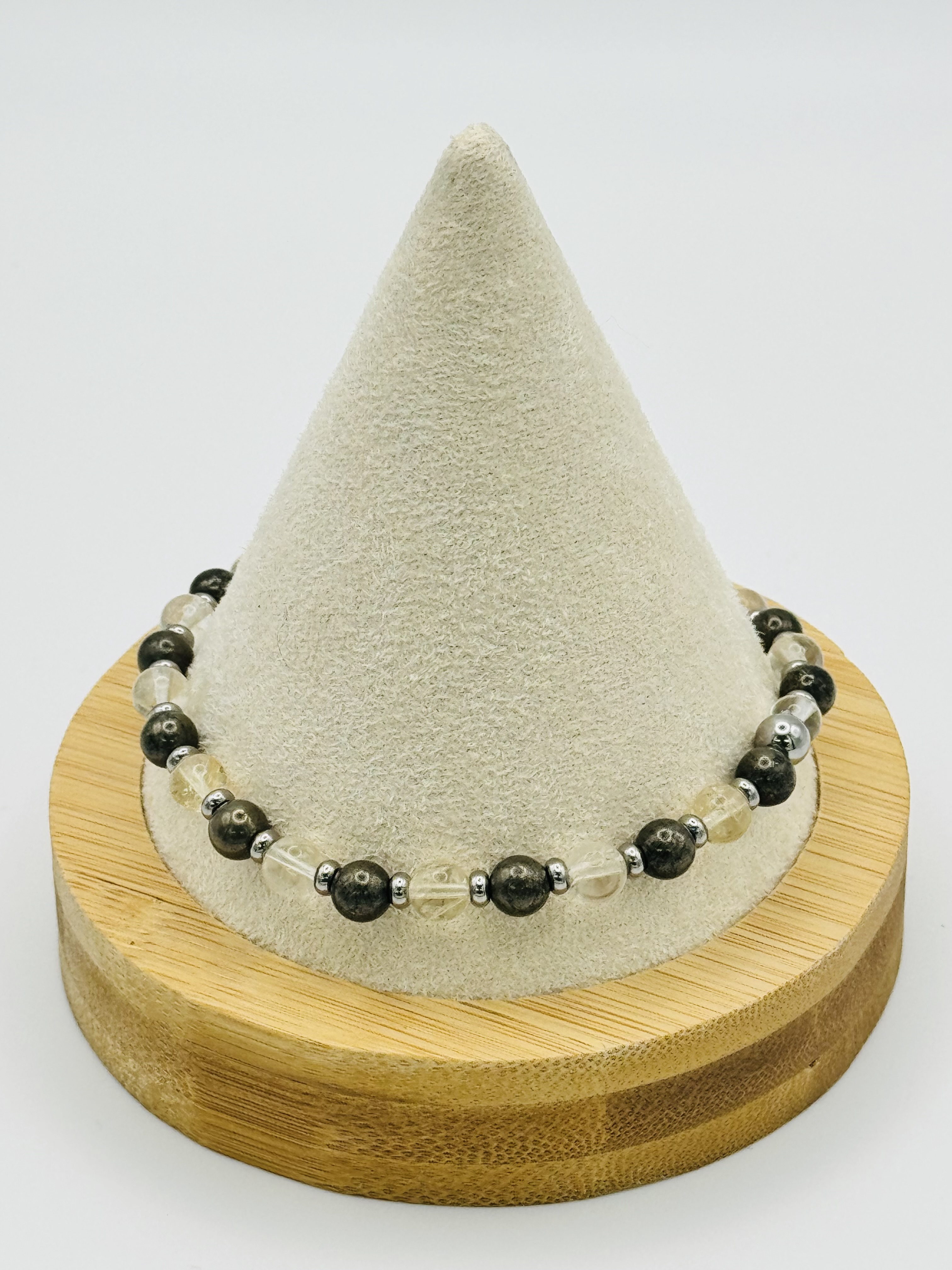 Bracelet en Citrine & Pyrite – Abondance & Confiance