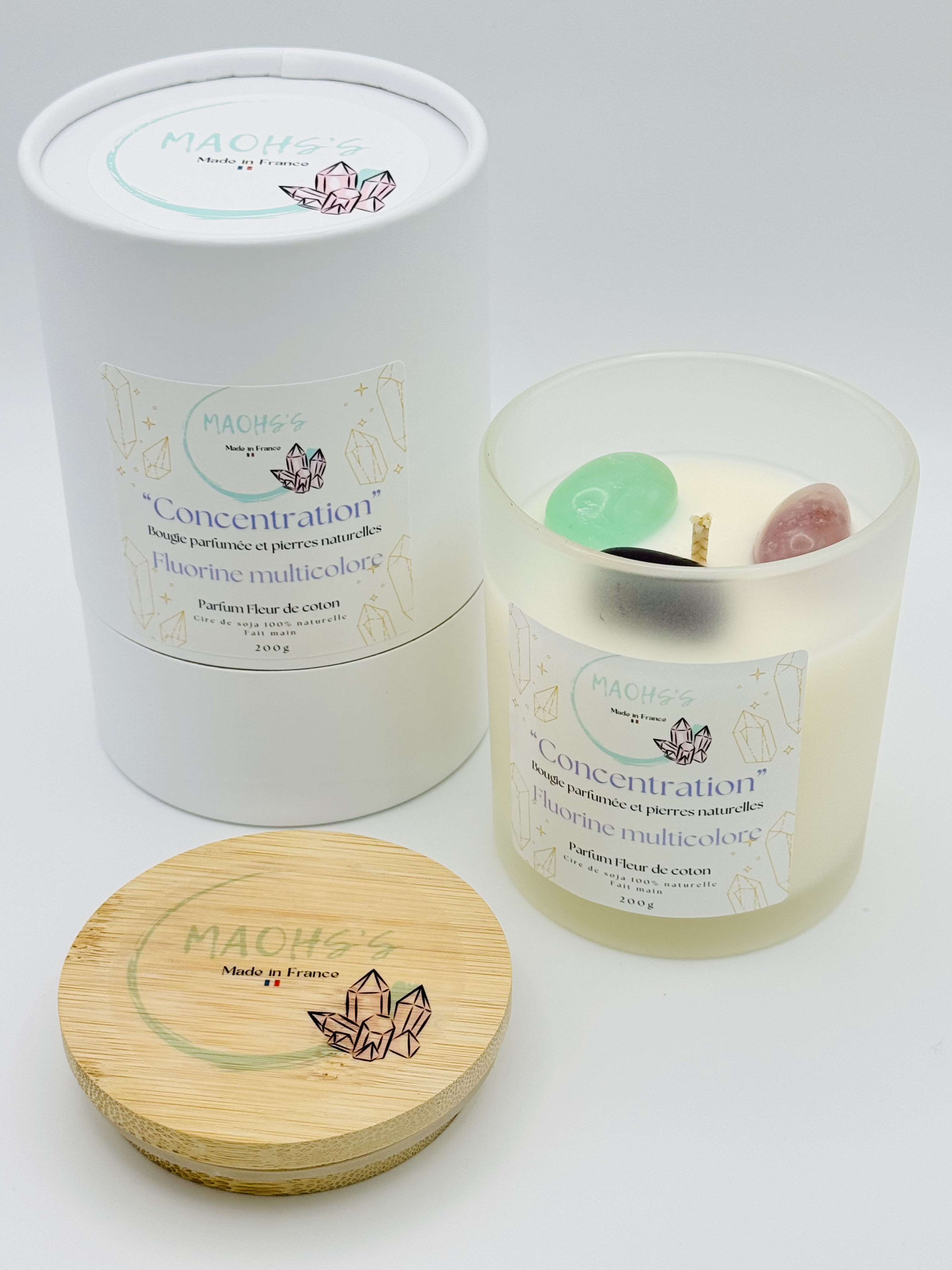 Bougie Concentration 200g - senteur Fleur de coton