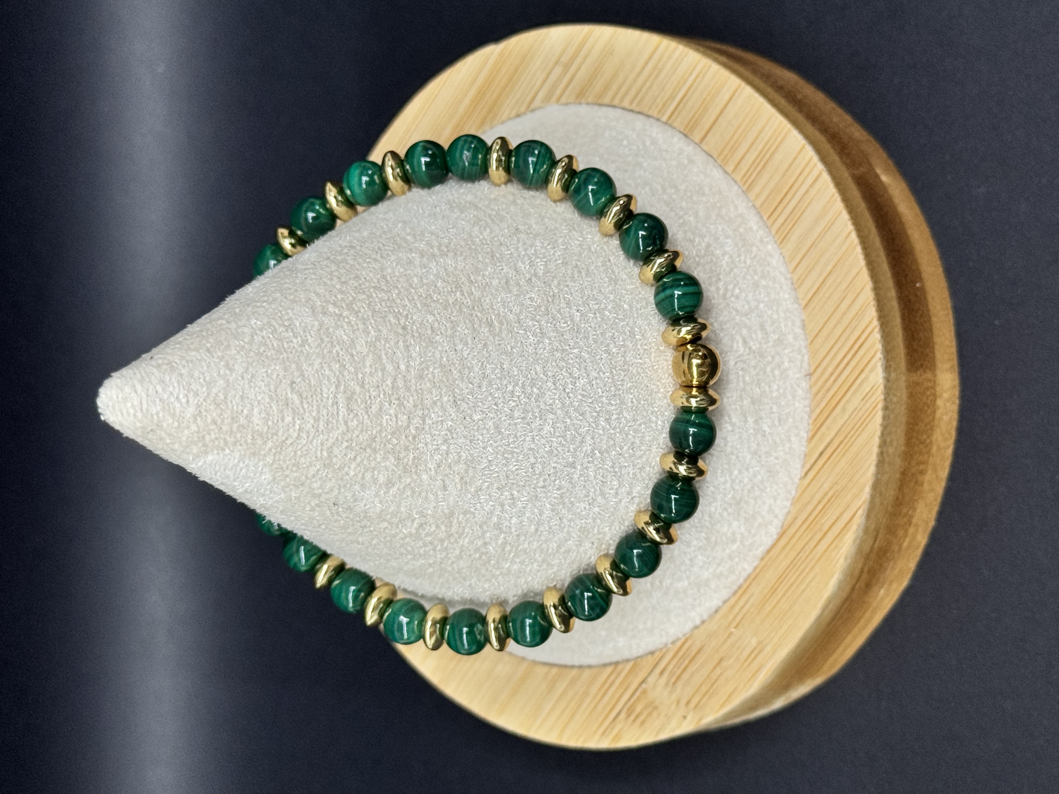 Bracelet Malachite 6mm en pierres naturelles 