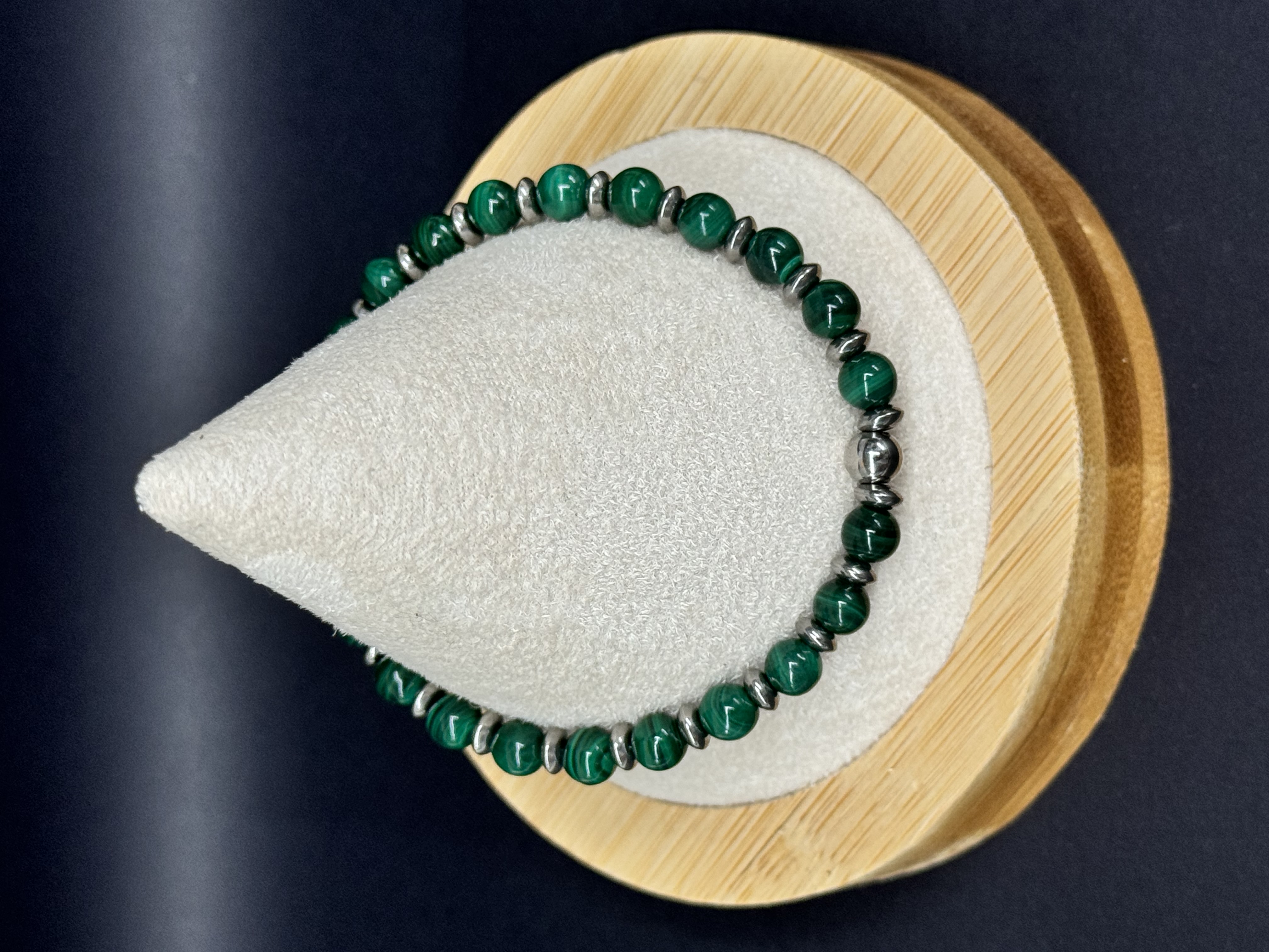 Bracelet Malachite 6mm en pierres naturelles 