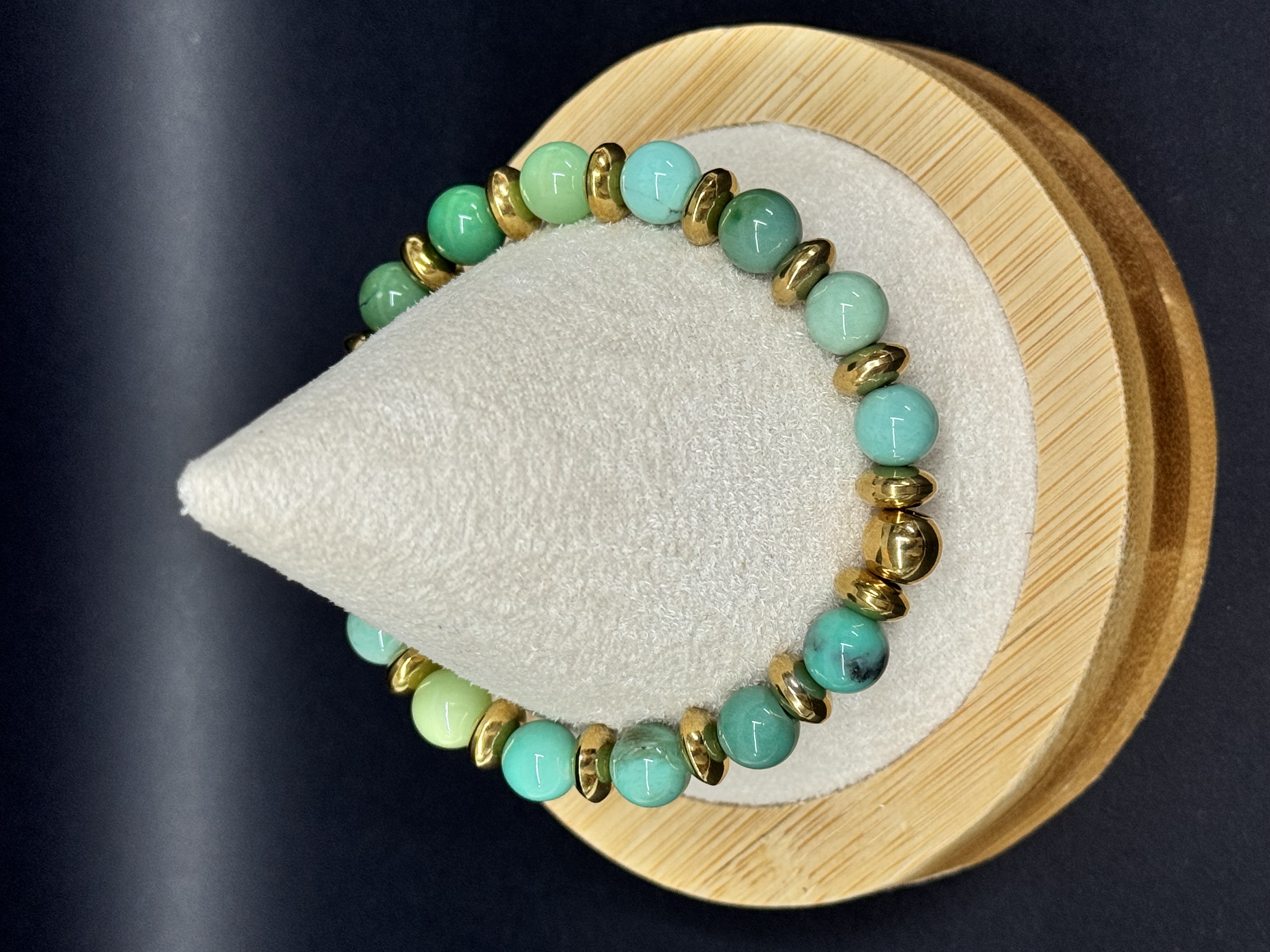 Bracelet d’Agate d’herbe 8mm en pierres naturelles 