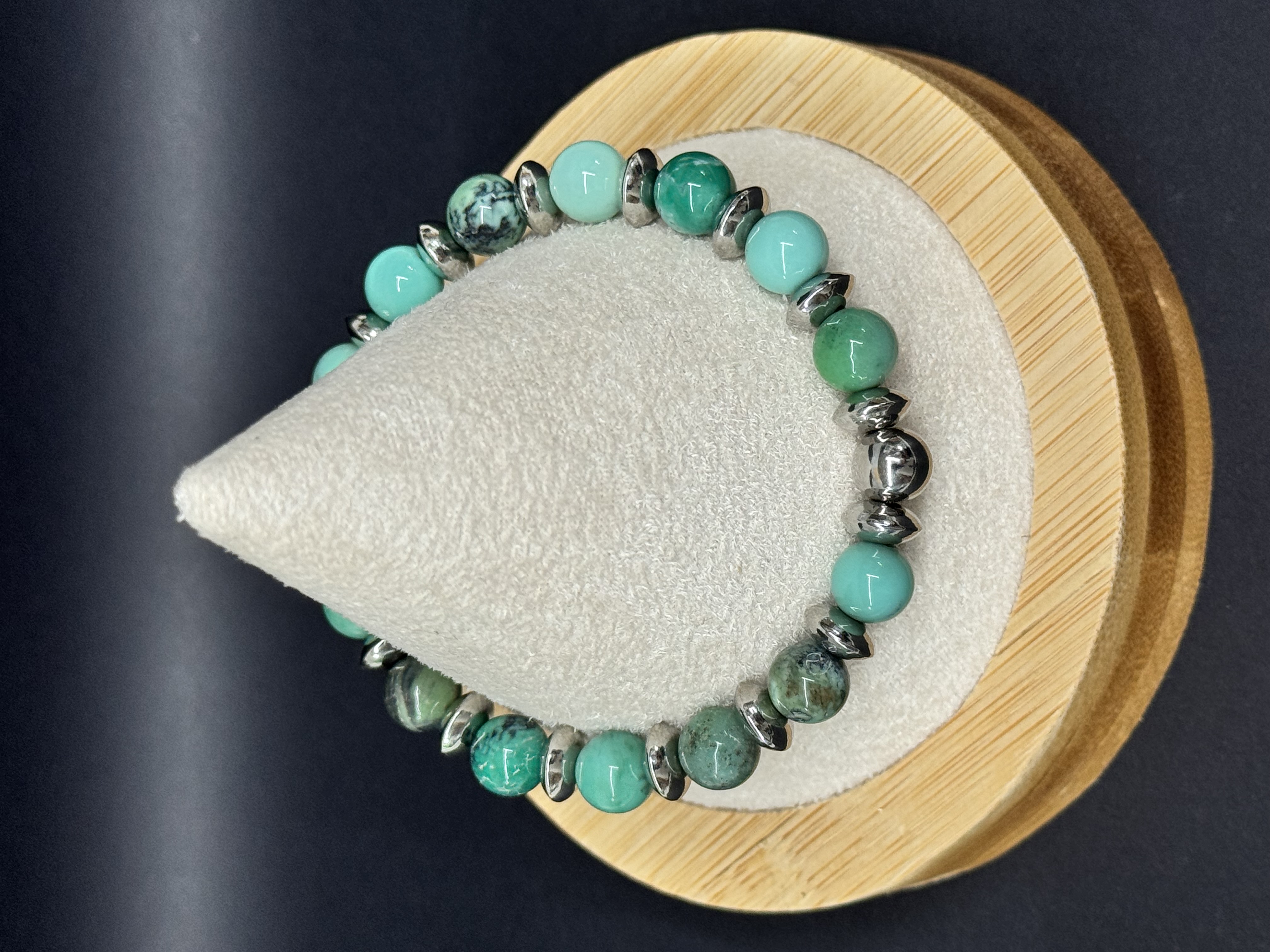 Bracelet d’Agate d’herbe 8mm en pierres naturelles 