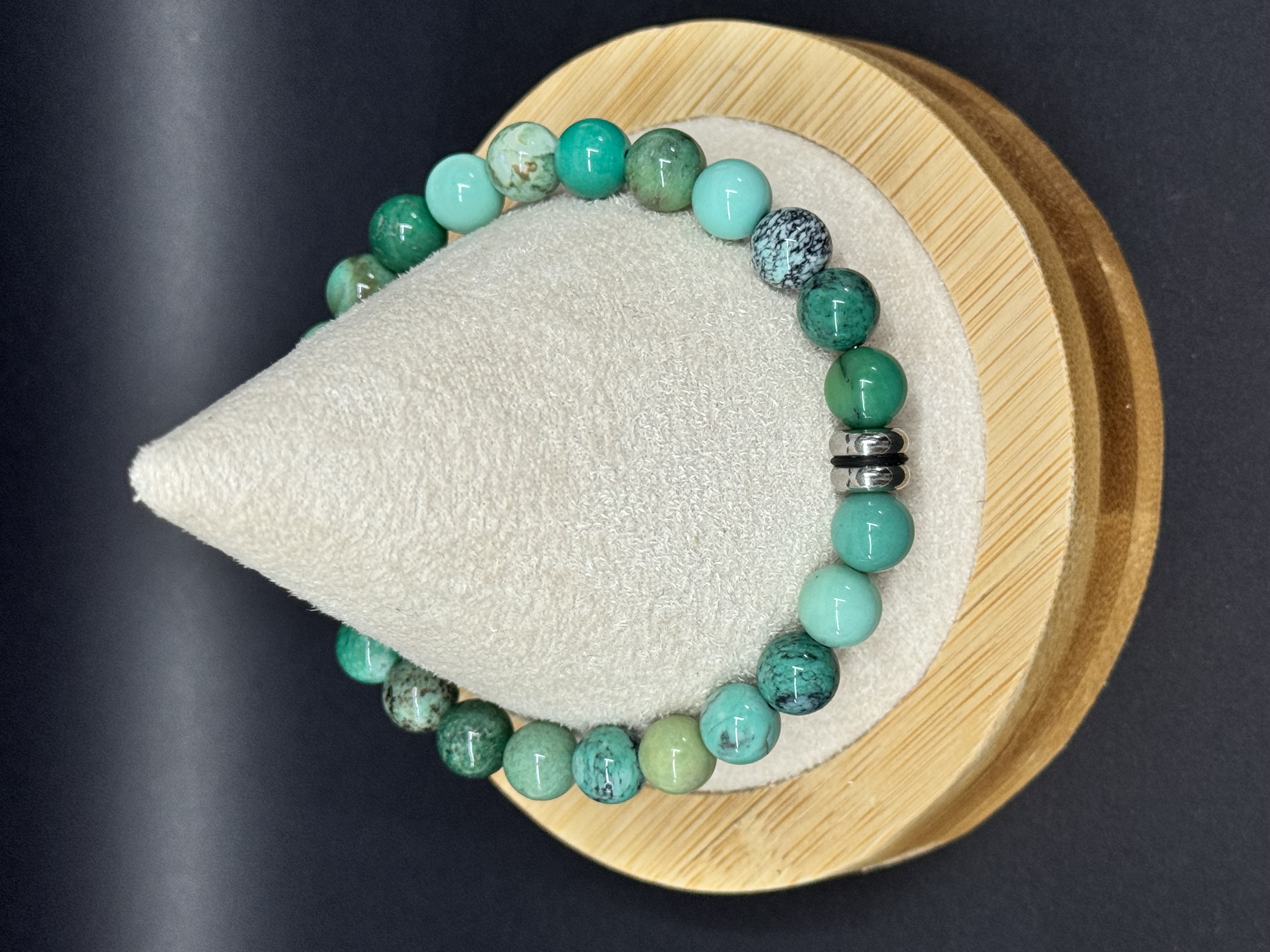 Bracelet d’Agate d’herbe 8mm en pierres naturelles 