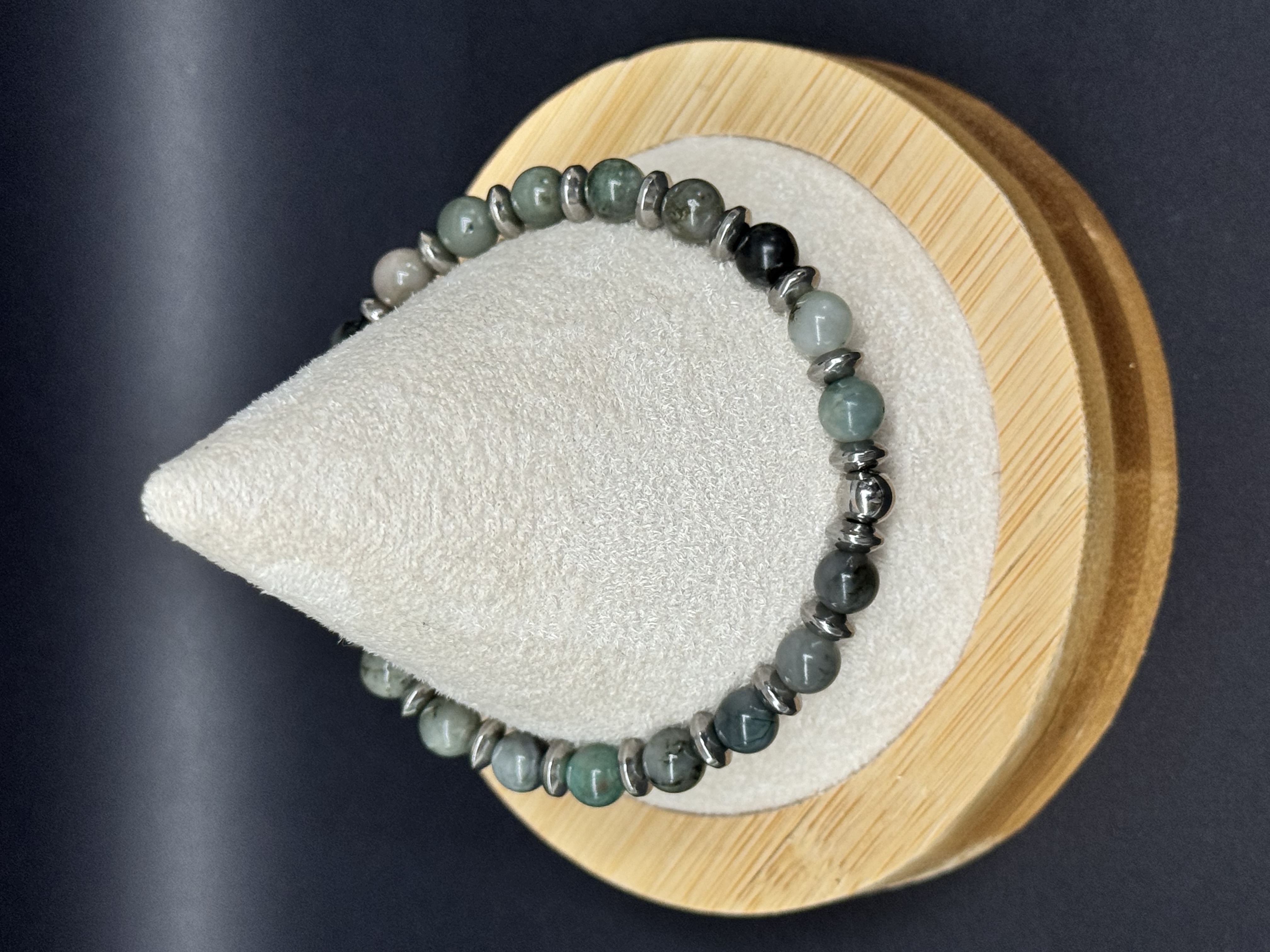 Bracelet Emeraude 6mm en pierres naturelles 