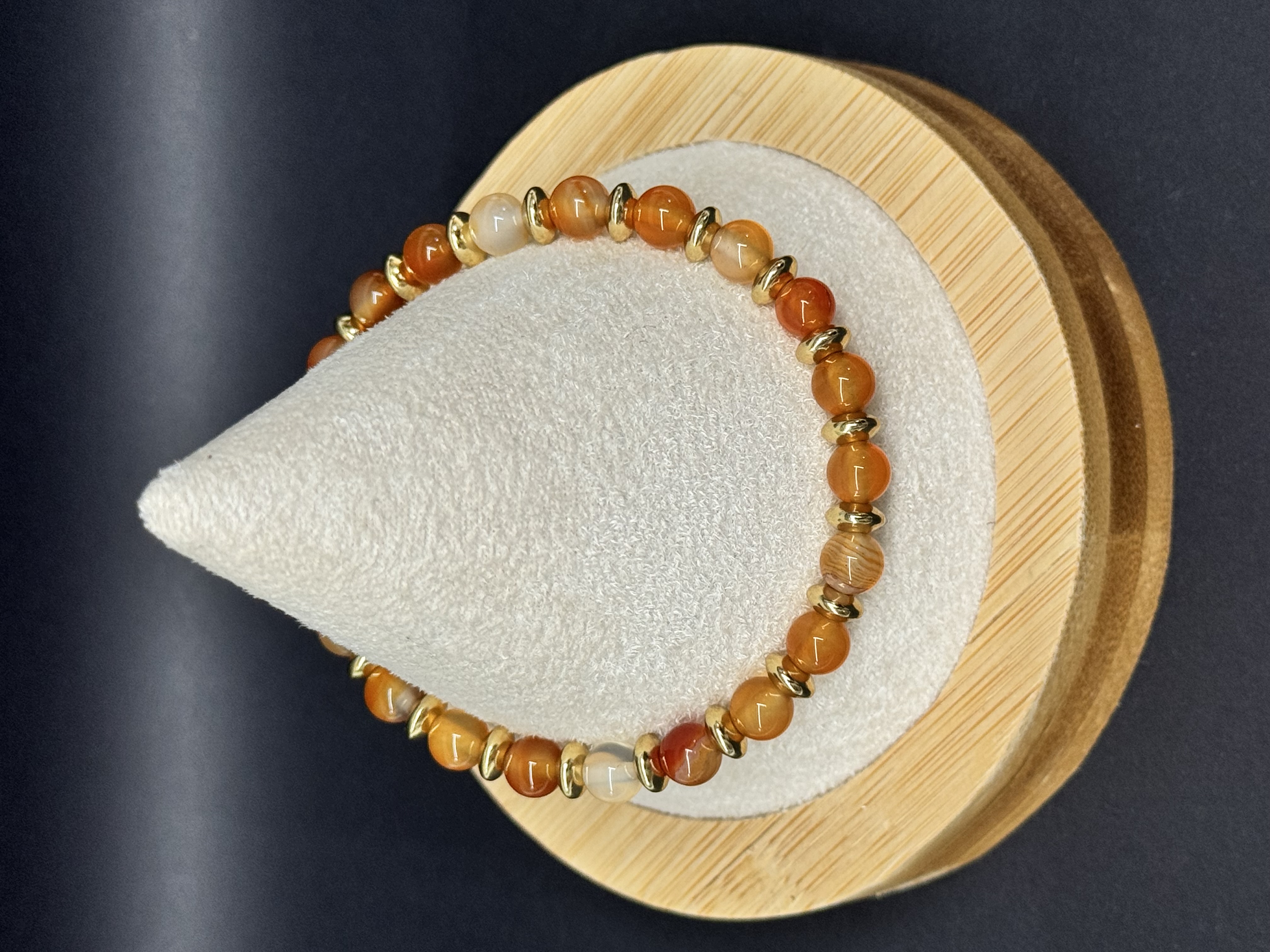 Bracelet Cornaline 6mm perles naturelles