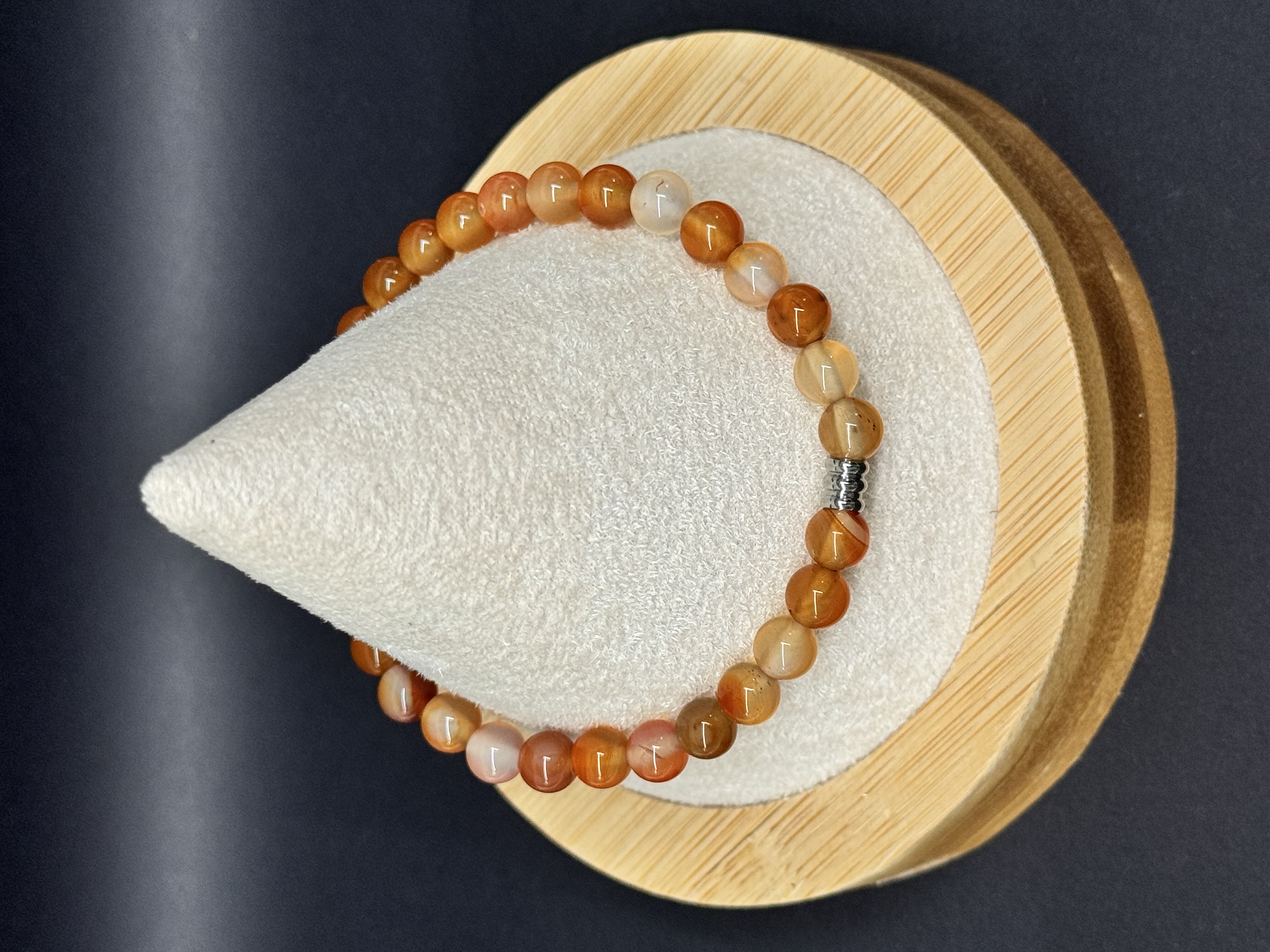 Bracelet Cornaline 6mm perles naturelles