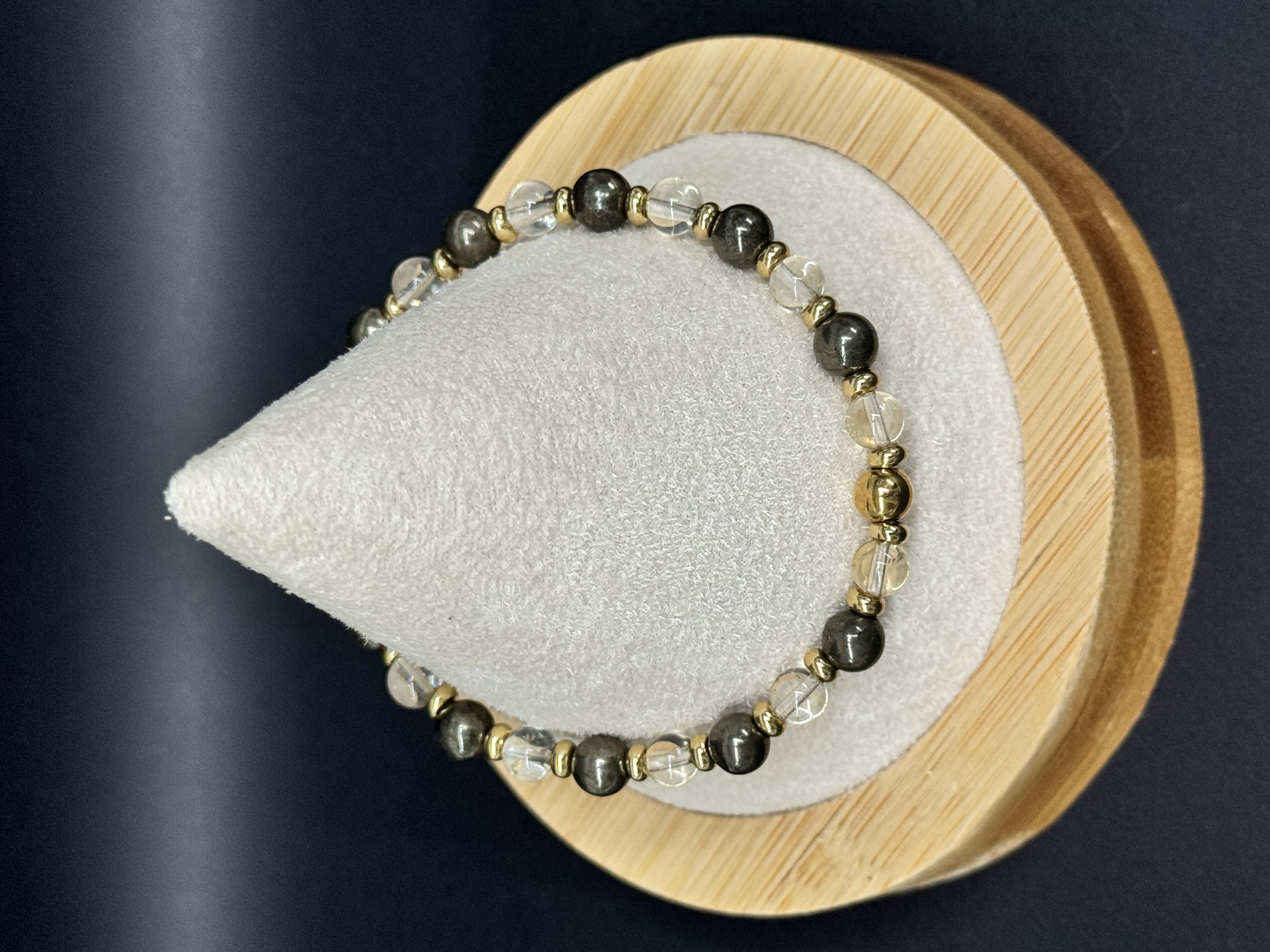 Bracelet en Citrine & Pyrite – Abondance & Confiance