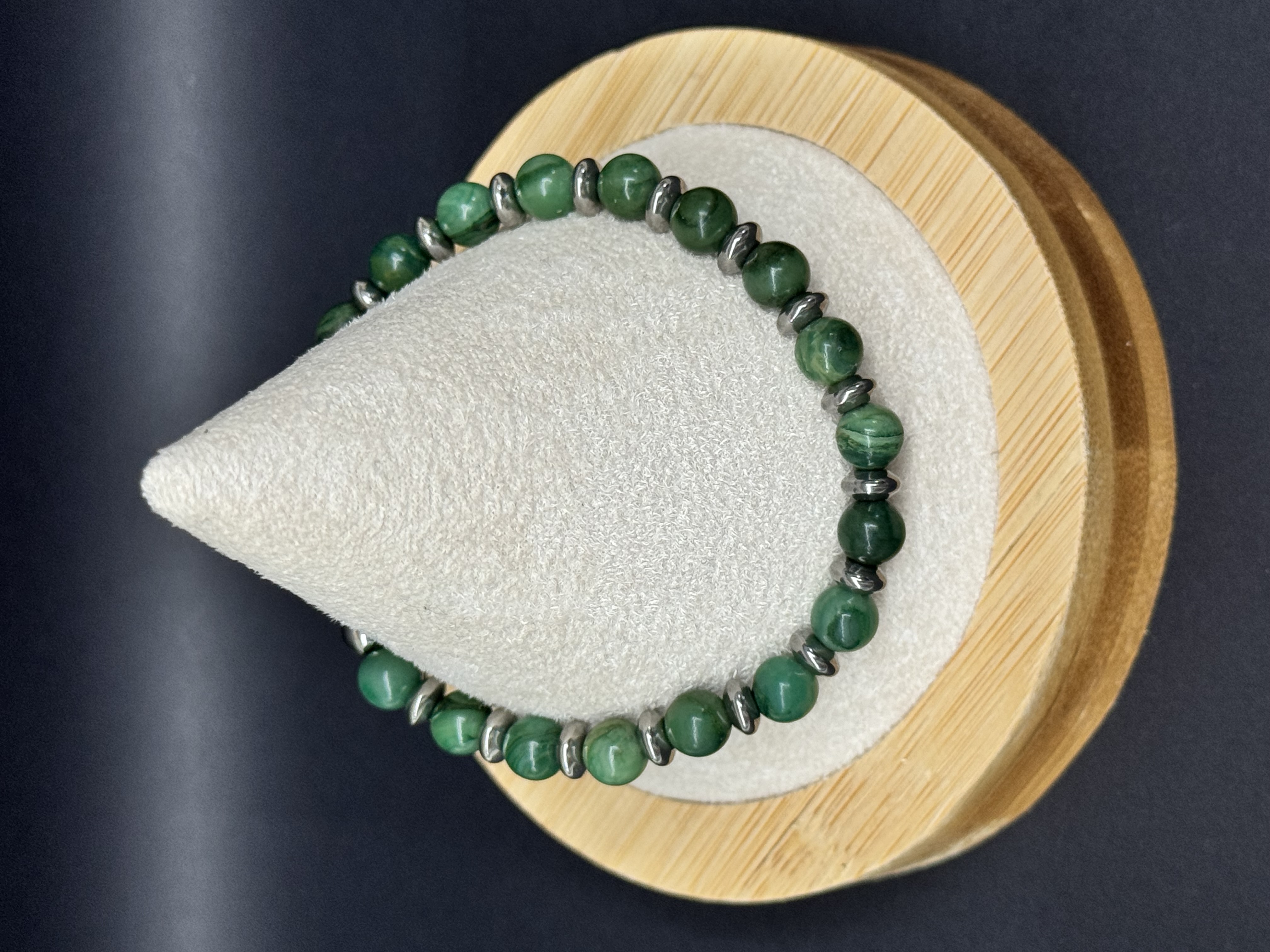 Bracelet Jade Africain 6mm pierres naturelles 