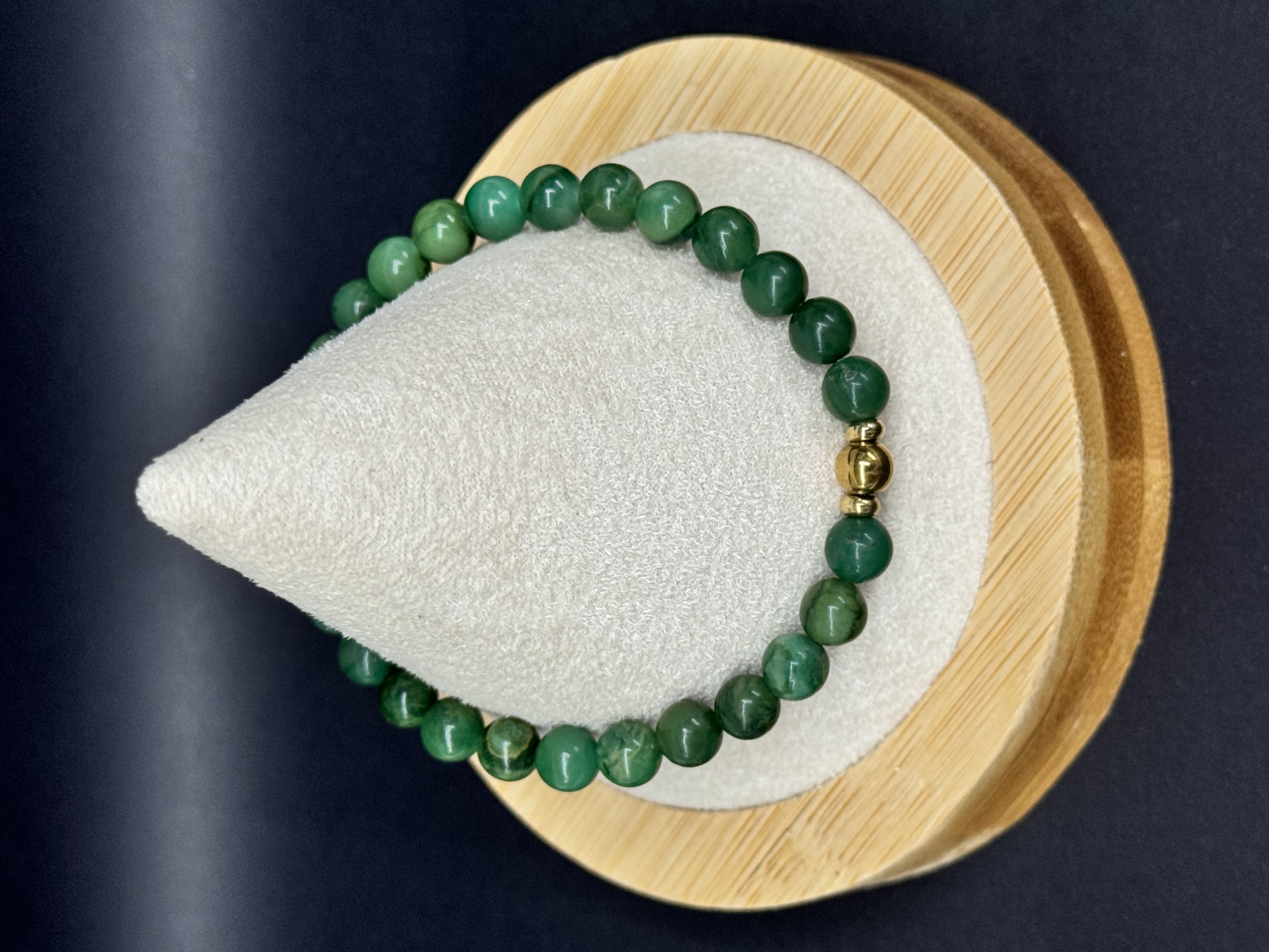 Bracelet Jade Africain 6mm pierres naturelles 