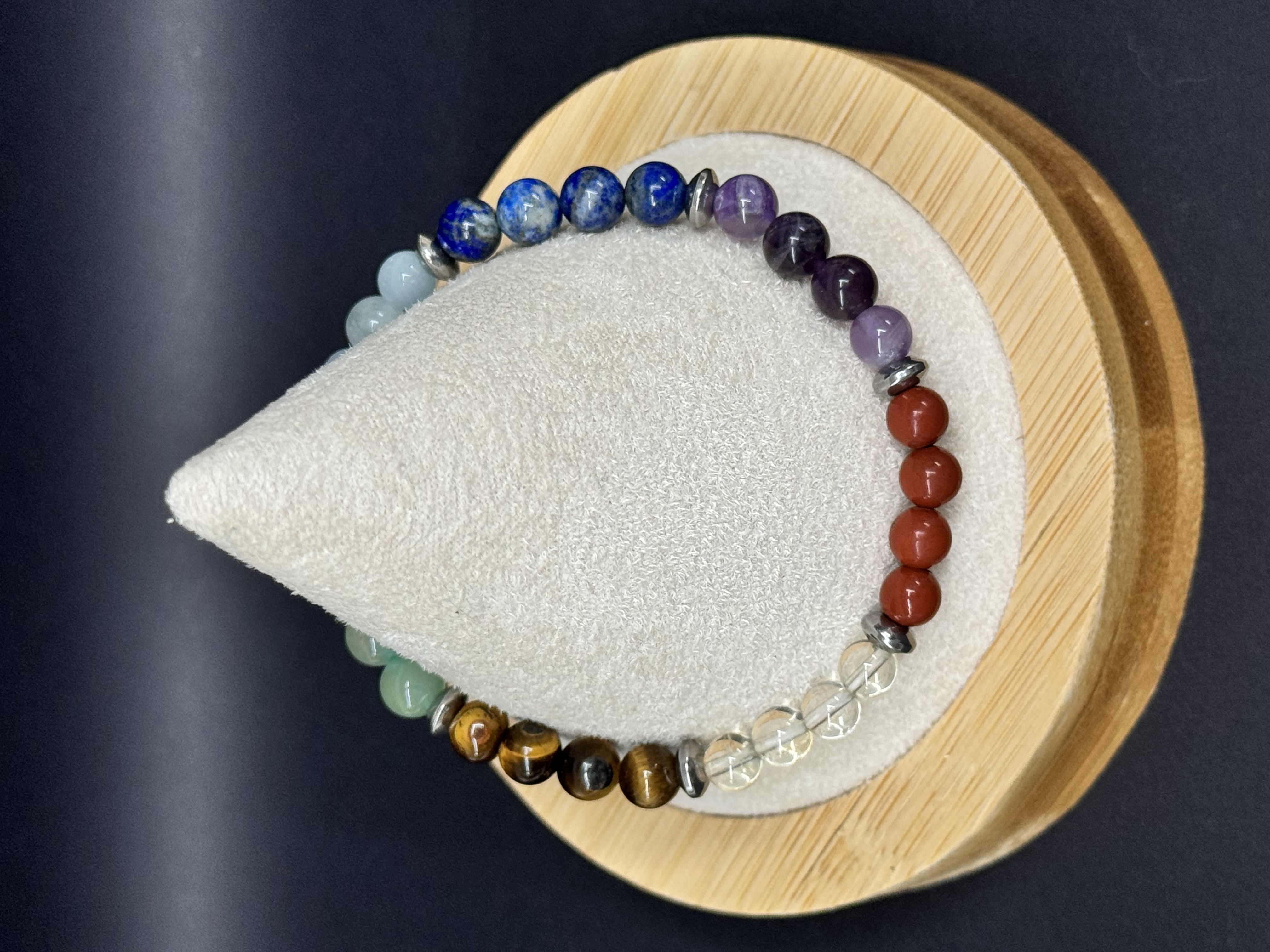 Bracelet 7 chakras 6 mm pierres naturelles 