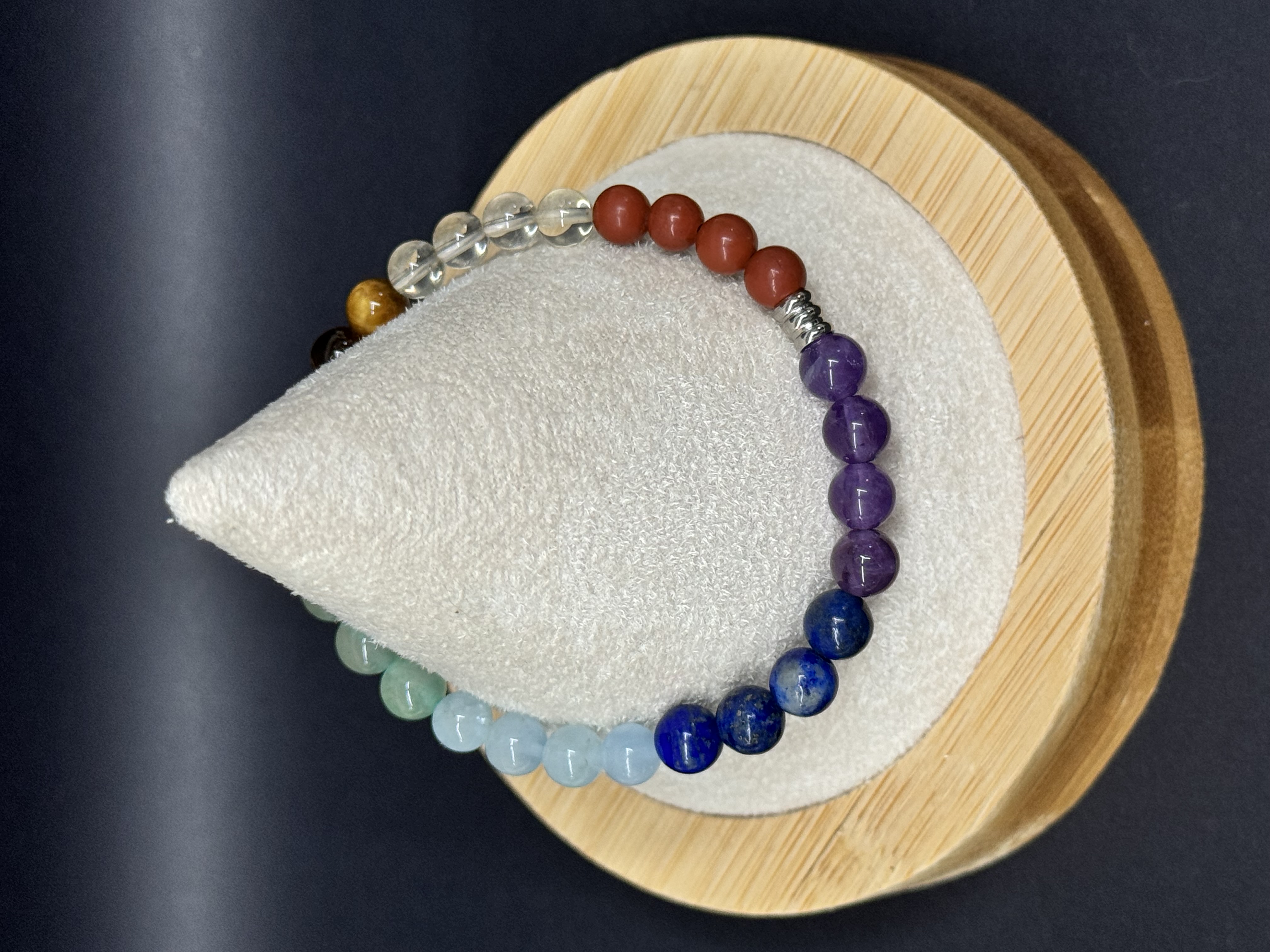 Bracelet 7 chakras 6 mm pierres naturelles 
