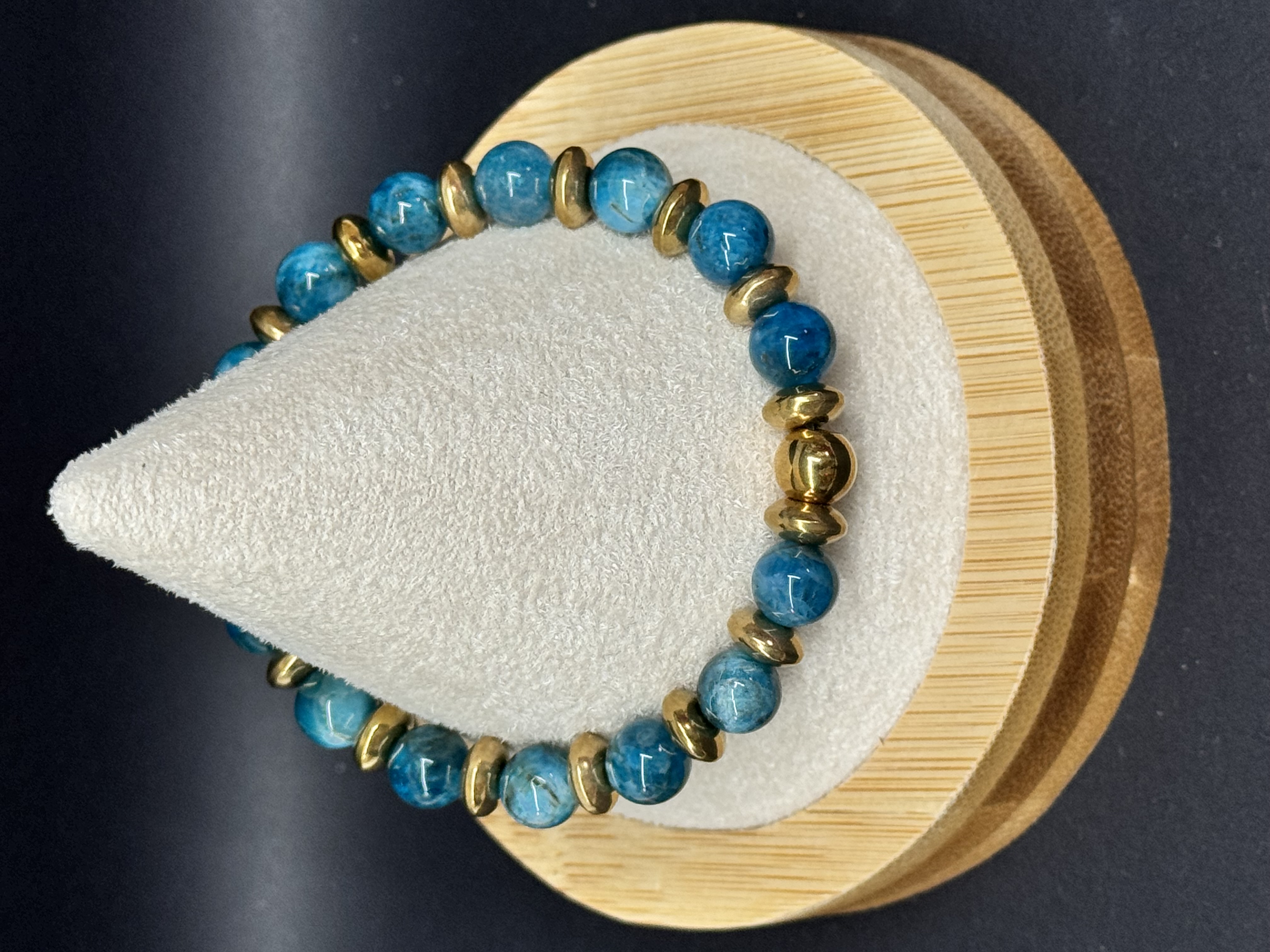 Bracelet d’Apatite 8mm en pierres naturelles 
