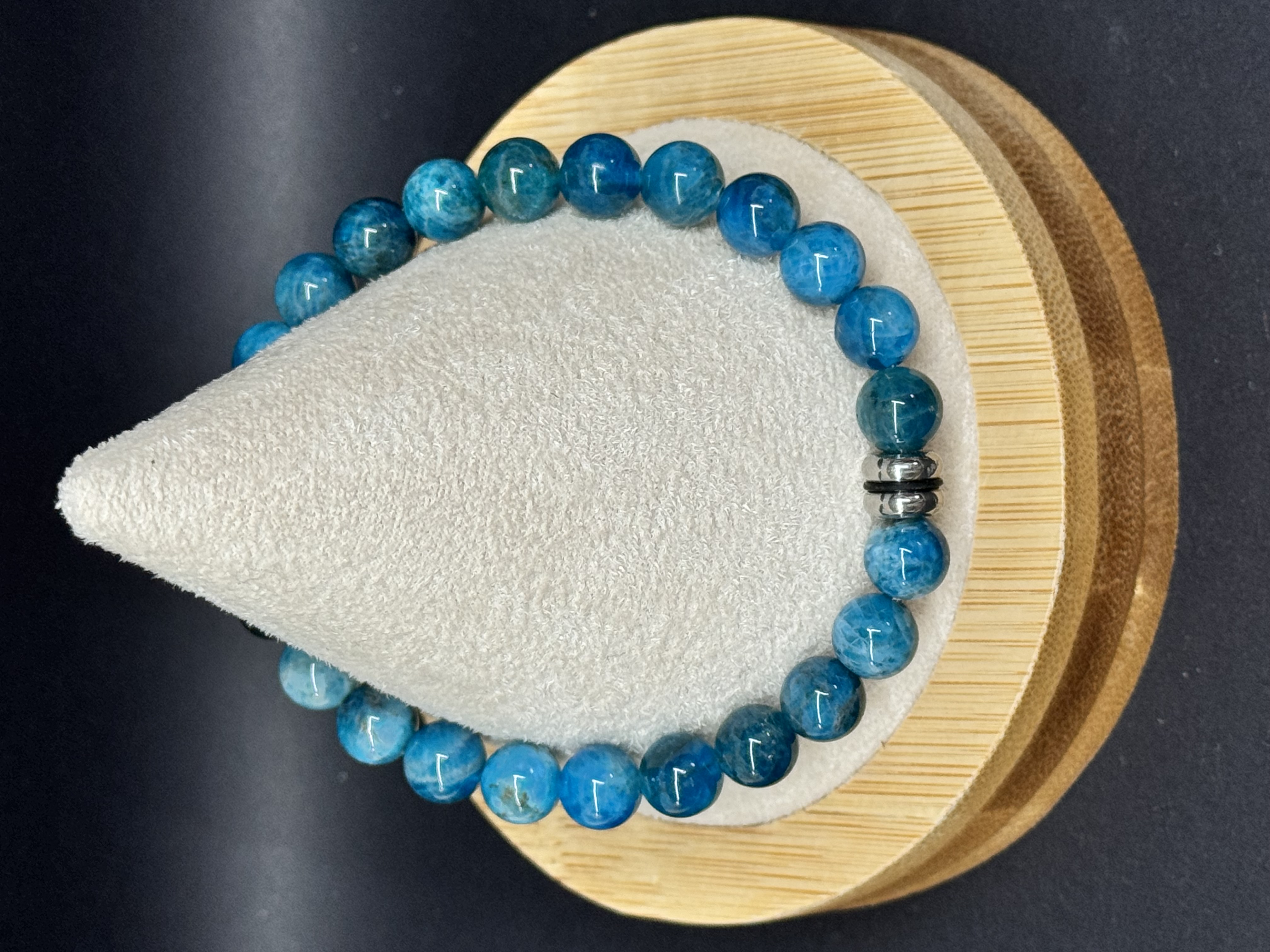 Bracelet d’Apatite 8mm en pierres naturelles 
