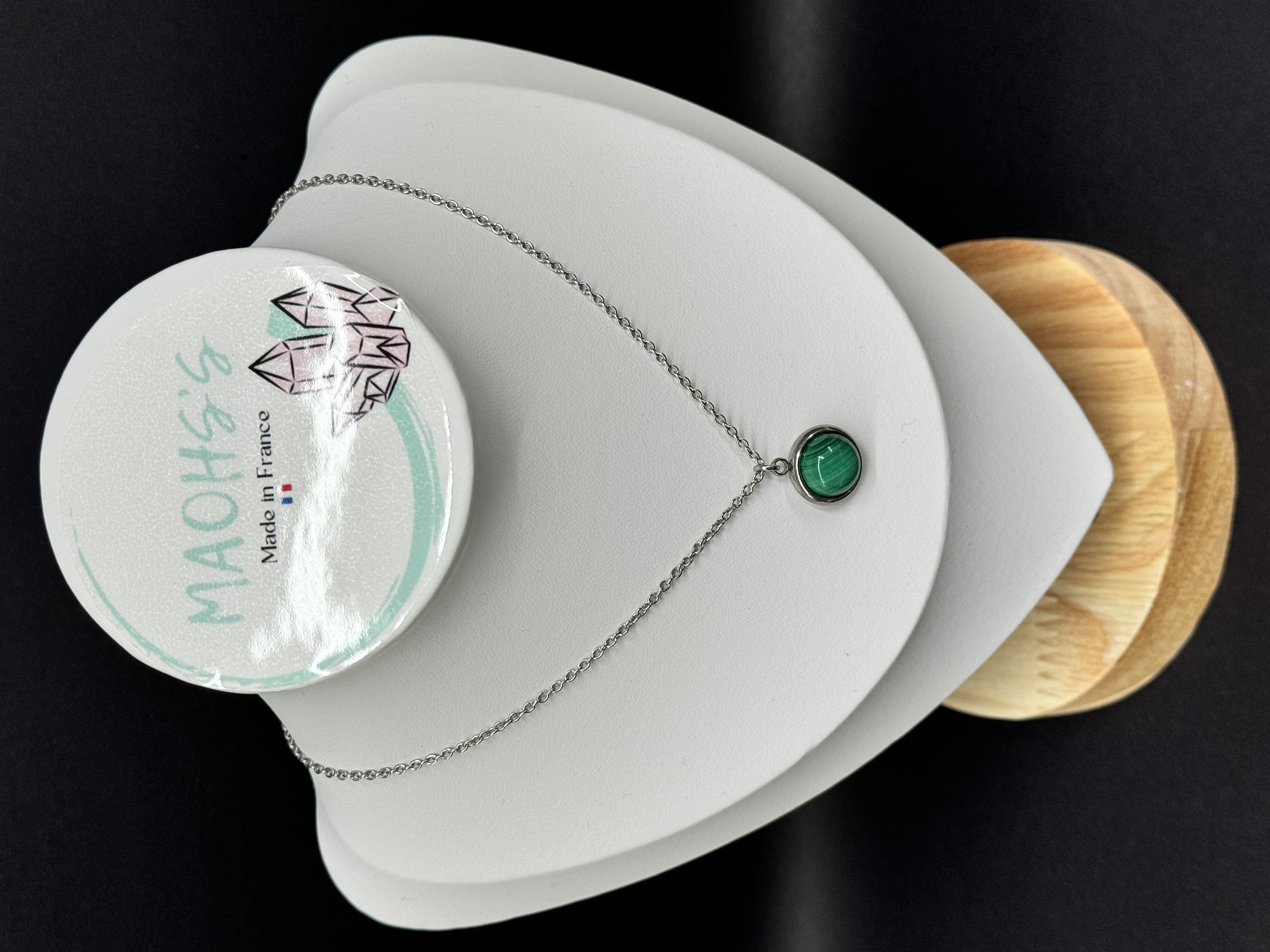 Collier pendentif Malachite 