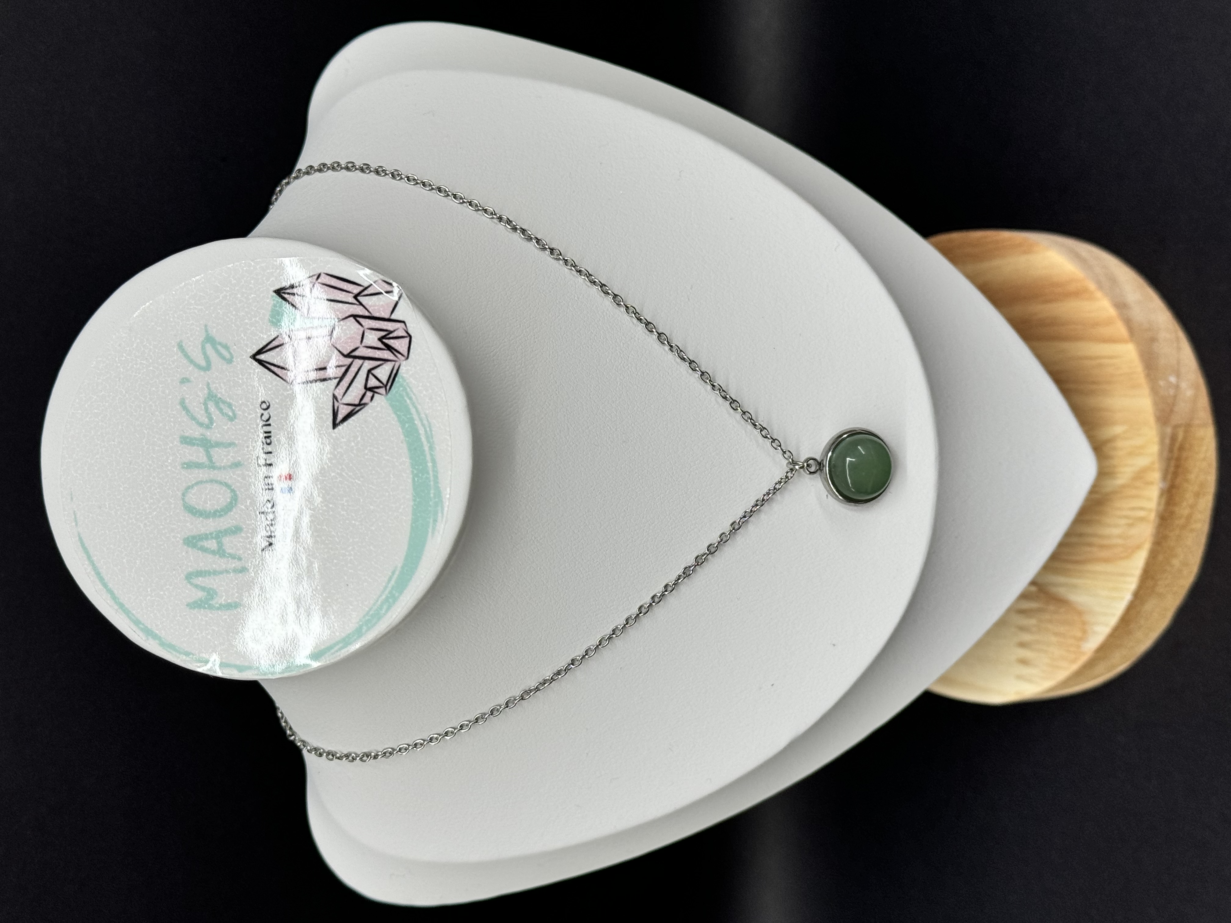 Collier pendentif Aventurine verte