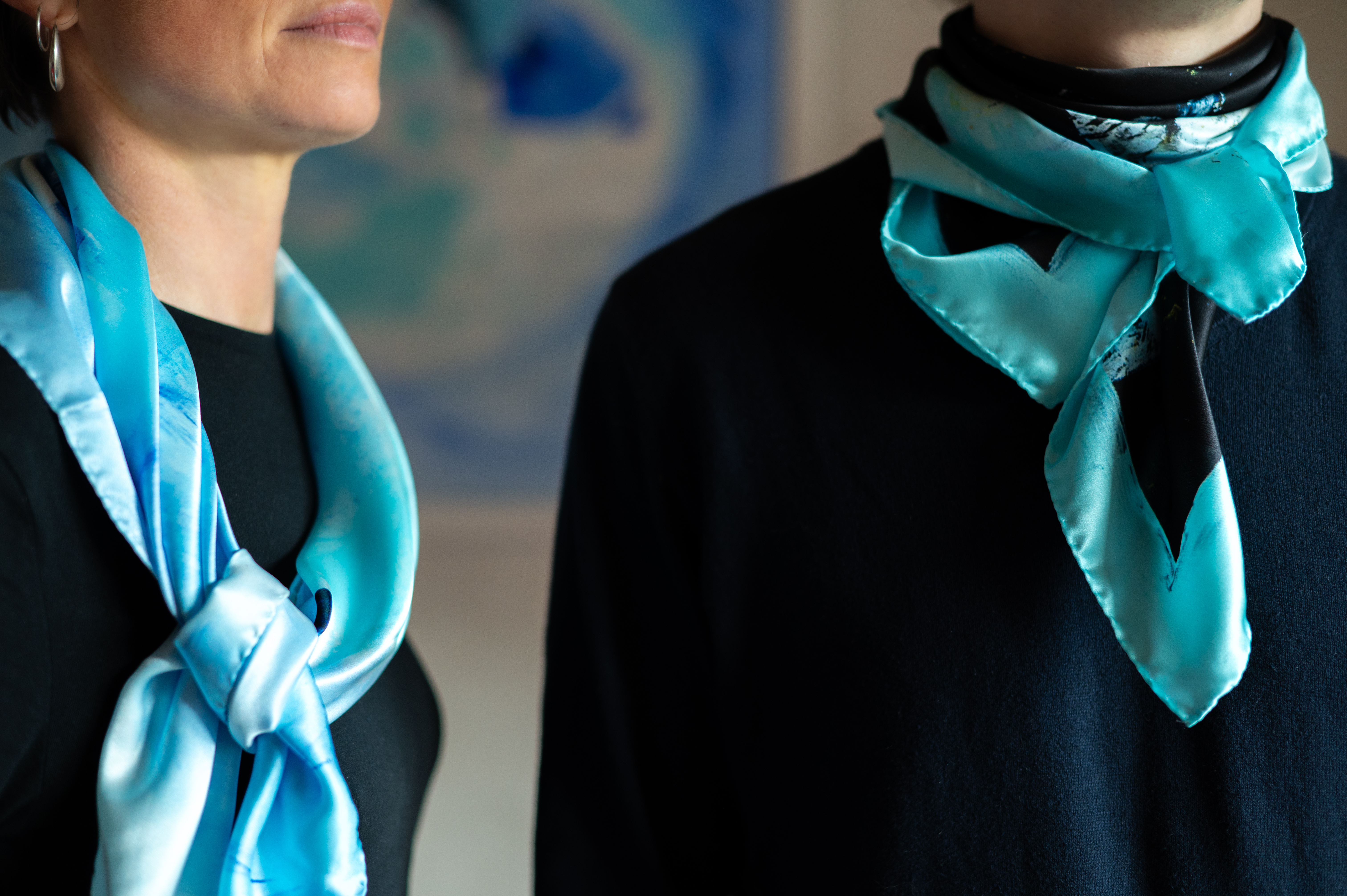 Carré de soie La Vague 90x90cm