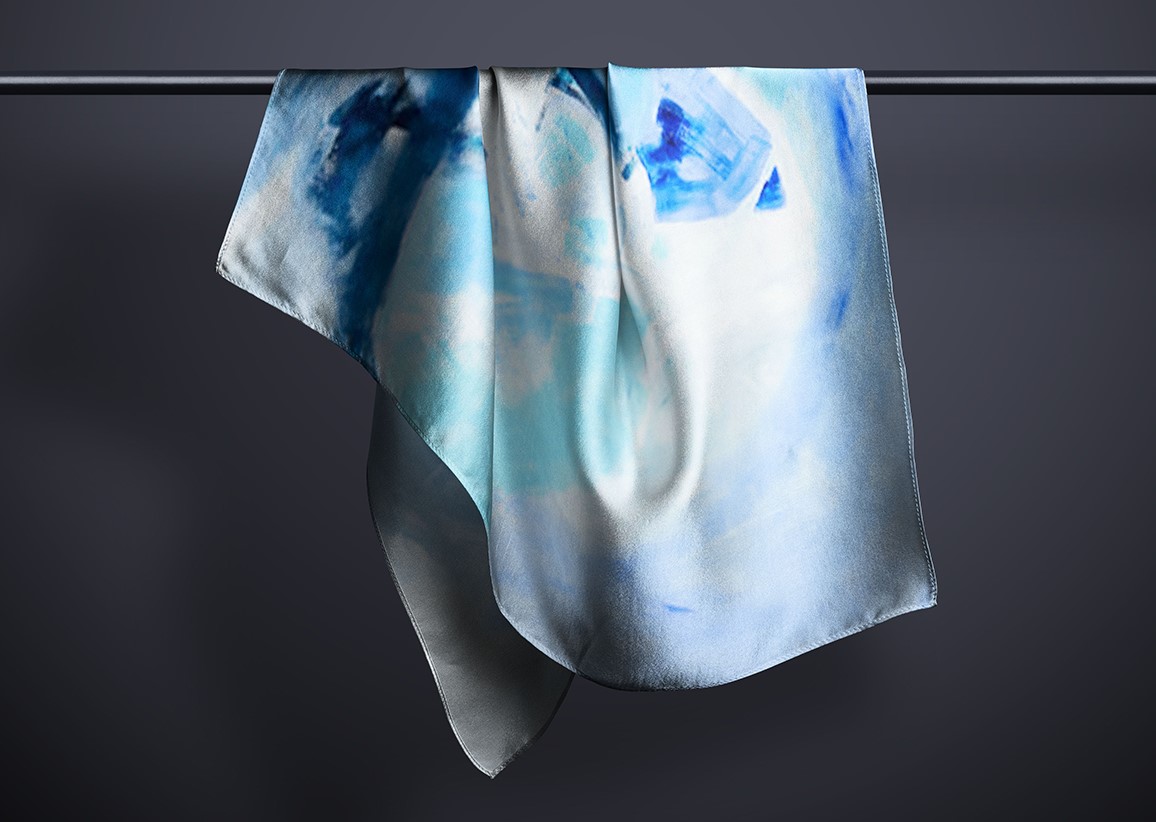 Carré de soie La Vague 90x90cm