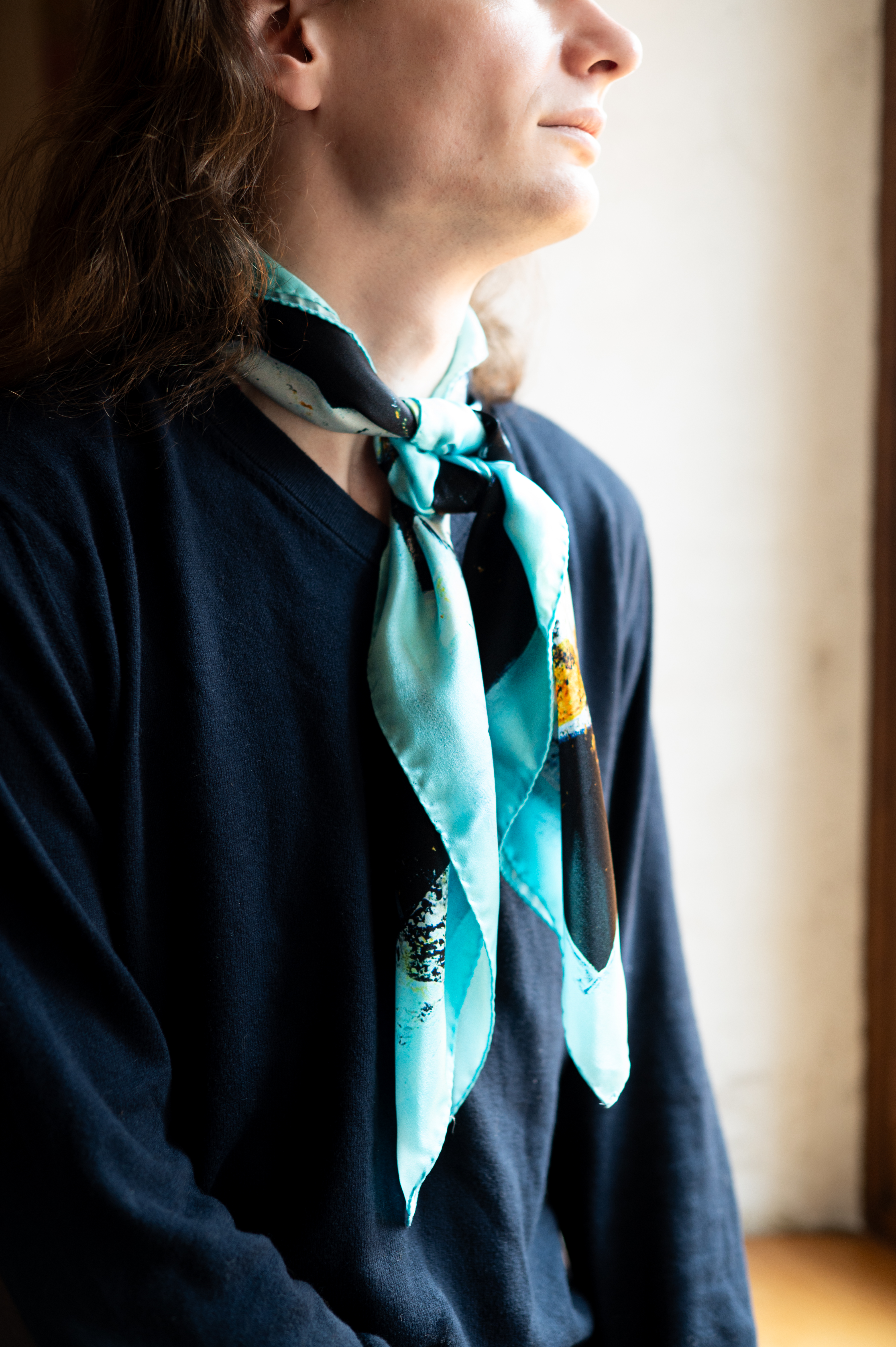 Carré de soie Nuages 90x90cm