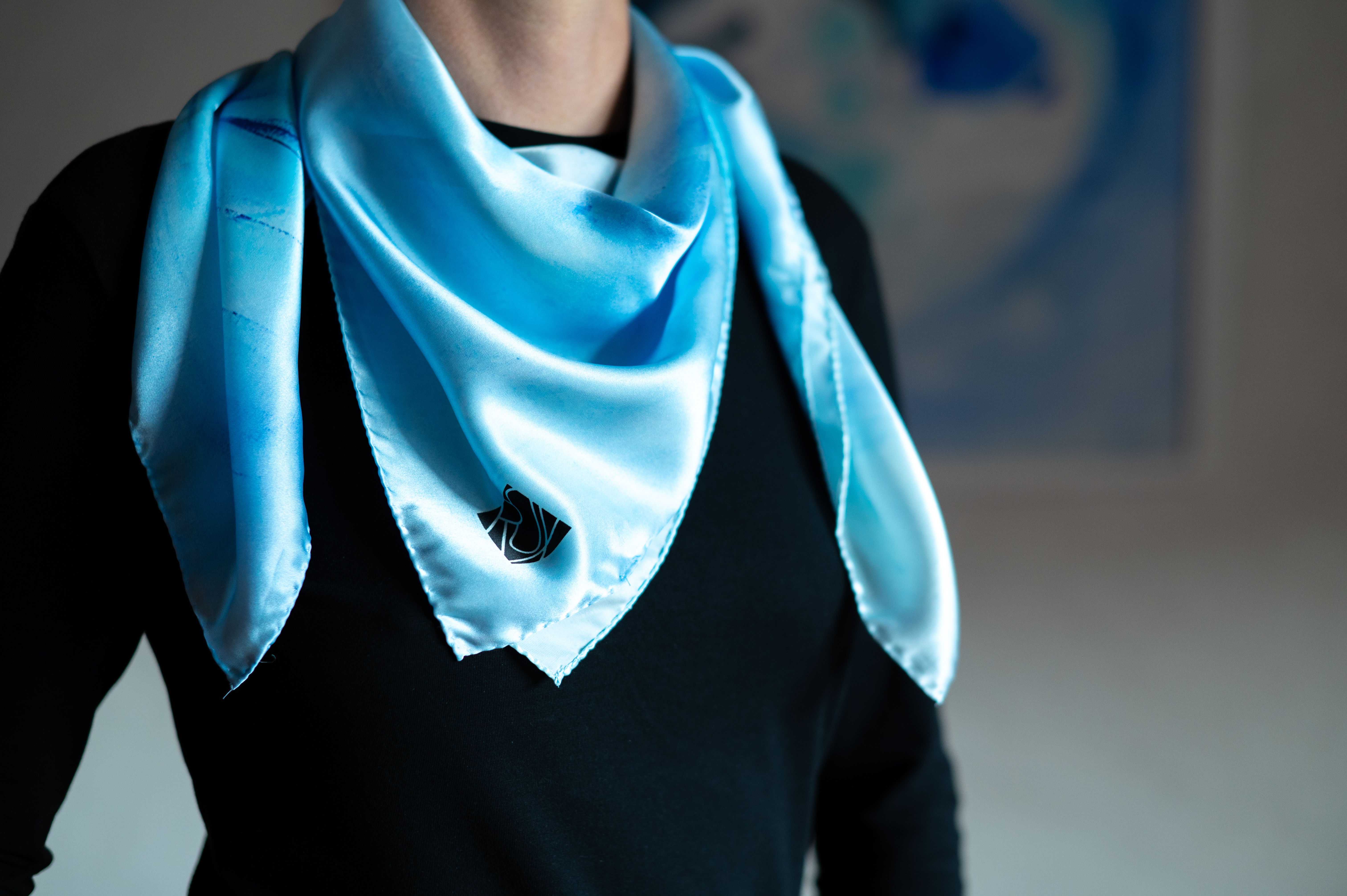 Carré de soie La Vague 90x90cm