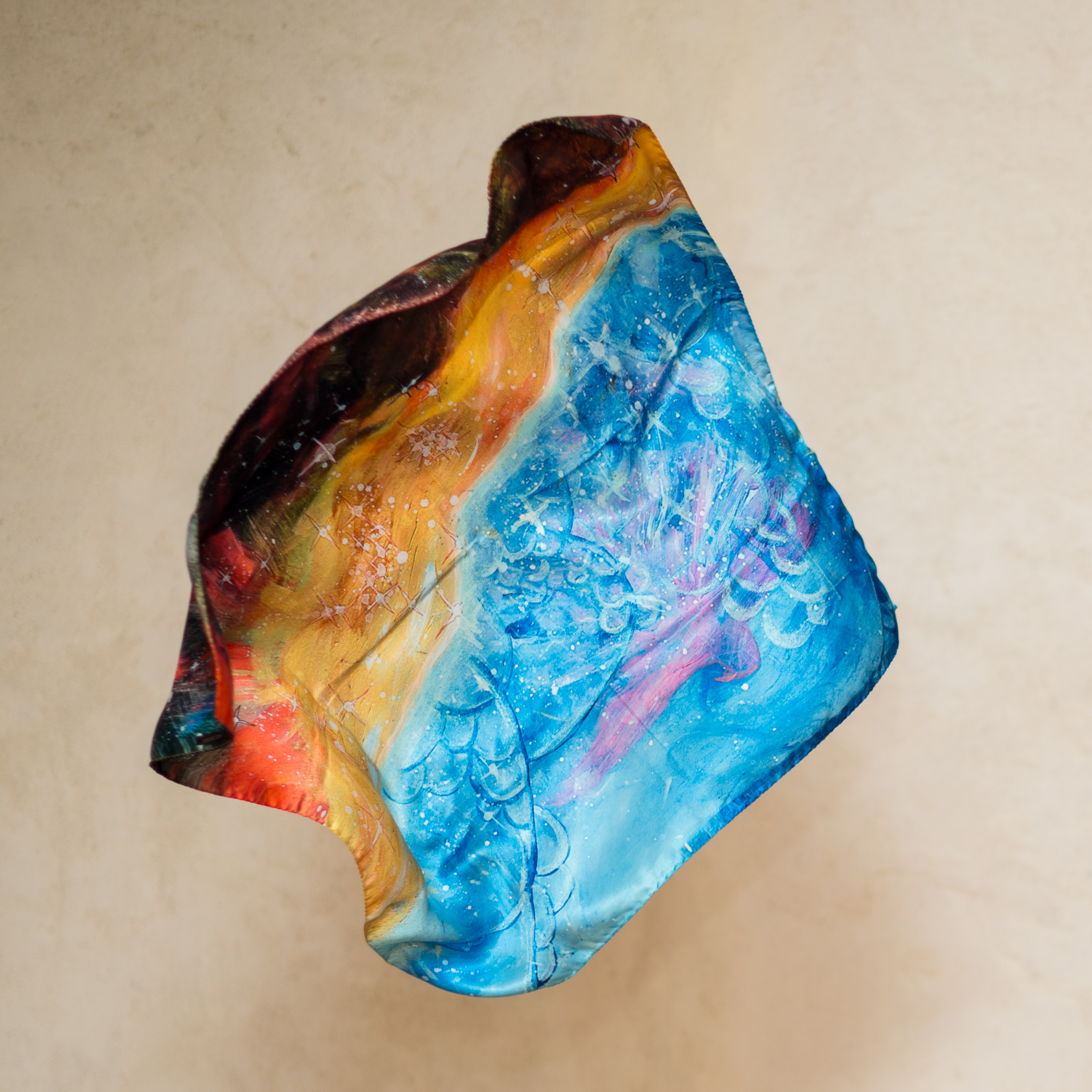 Carré de soie Cosmos 66x66cm