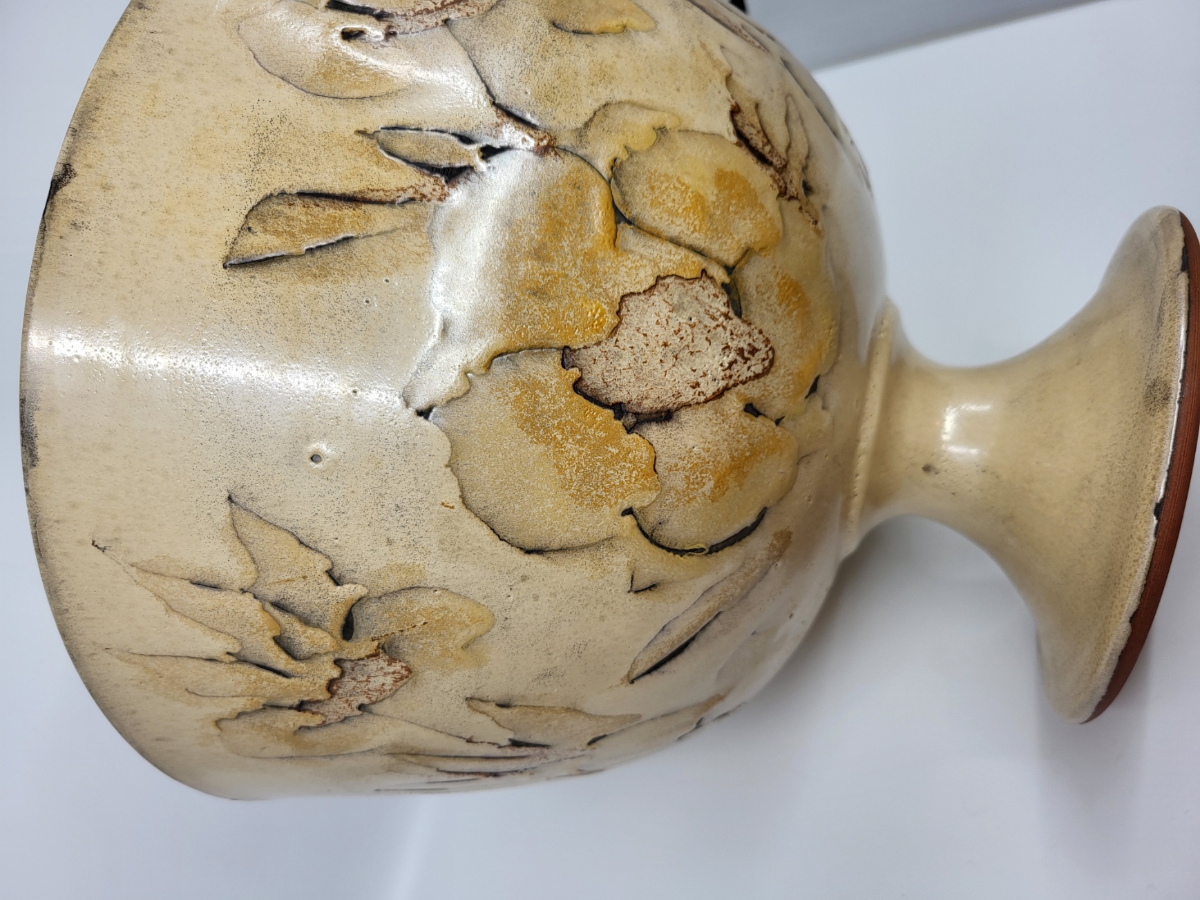 Grande Coupe en céramique émaillée Francaise Vallauris French Riviera 1970