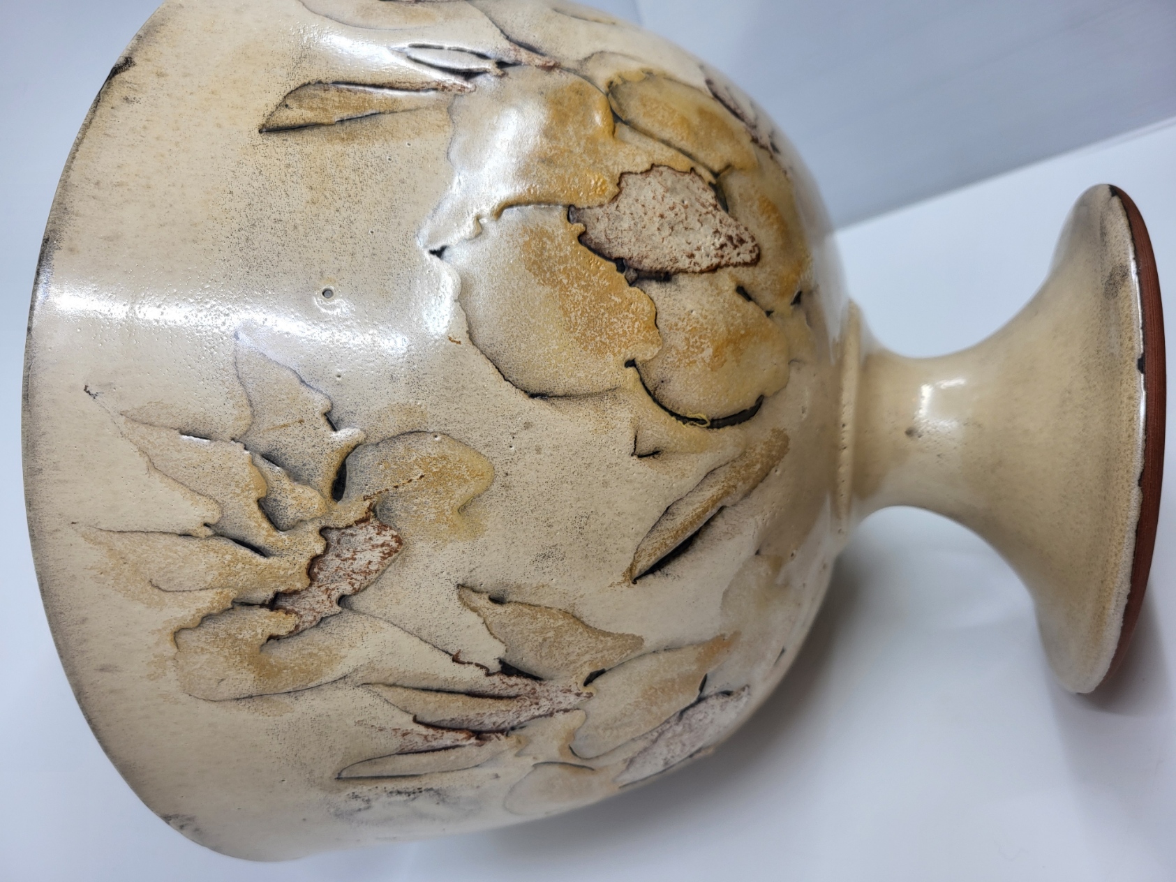 Grande Coupe en céramique émaillée Francaise Vallauris French Riviera 1970