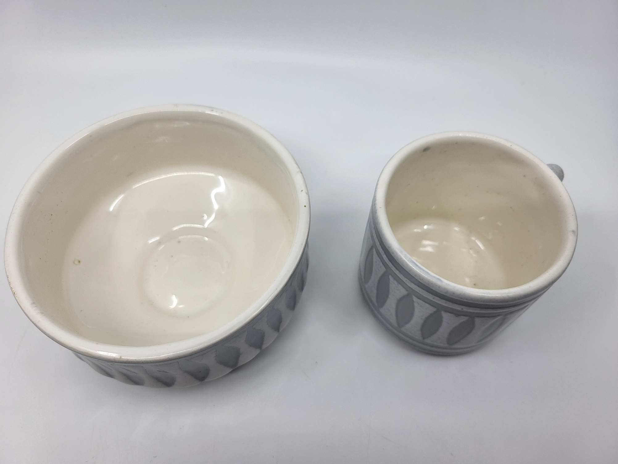 Bol et Mug Roger Capron en céramique, Francais French Riviera Vallauris 1950 Vintage, Mid-Century (Set de 2)