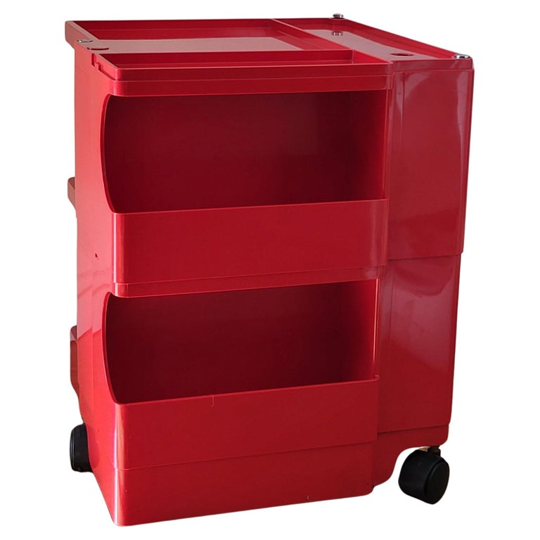 Desserte Joe Colombo "Boby" en Plastique rouge pour Bieffeplast Italie 1968 Space Age