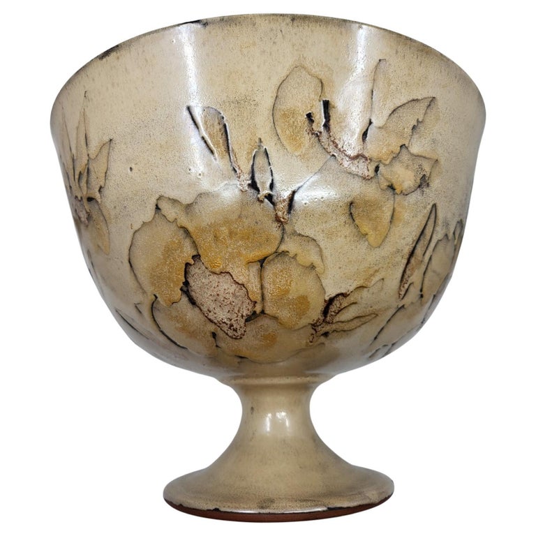 Grande Coupe en céramique émaillée Francaise Vallauris French Riviera 1970