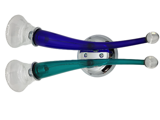 Applique Ducale Giuseppe Righetto par Artemide en verre de Murano Bleu et Vert Italie circa 1980