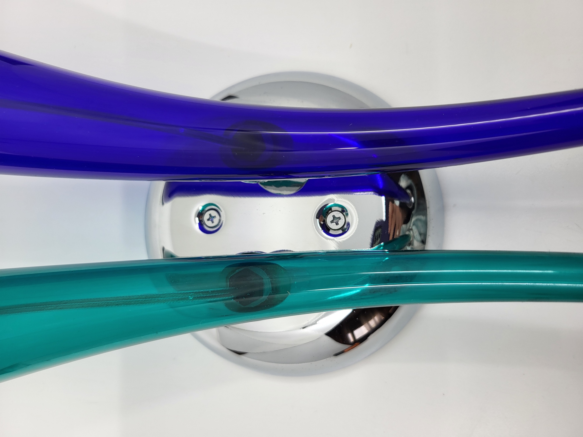 Applique Ducale Giuseppe Righetto par Artemide en verre de Murano Bleu et Vert Italie circa 1980