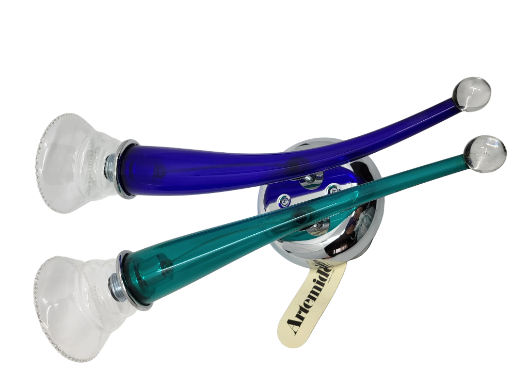 Applique Ducale Giuseppe Righetto par Artemide en verre de Murano Bleu et Vert Italie circa 1980