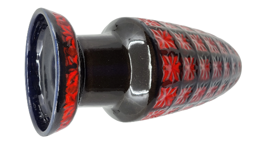 Vase Sheurich Keramik West Germany en céramique Rouge Noire Bleue Allemagne 1970