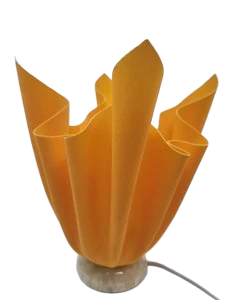 Lampes Georgia Jacob "Ophélie" socle en marbre, abat jour résine France Circa 1970 (Lot de 2)