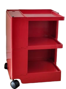  Desserte Joe Colombo "Boby" en Plastique rouge pour Bieffeplast Italie 1968 Space Age