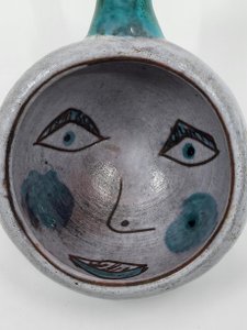 Louche Robert et Jean Cloutier en céramique décor anthropomorphe France Circa 1950