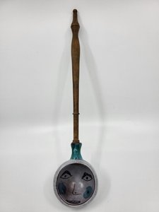 Louche Robert et Jean Cloutier en céramique décor anthropomorphe France Circa 1950