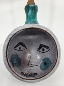 Louche Robert et Jean Cloutier en céramique décor anthropomorphe France Circa 1950