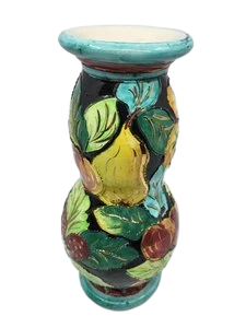 Vase Vallauris en céramique  décor or fin France, French Riviera Circa 1970
