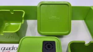 Service fumeur Quadro Set "consul" design Florian Seiffert Allemagne Circa 1970 Vintage (Set de 4)