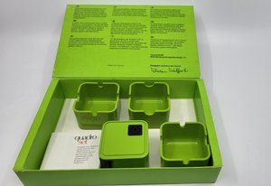Service fumeur Quadro Set "consul" design Florian Seiffert Allemagne Circa 1970 Vintage (Set de 4)