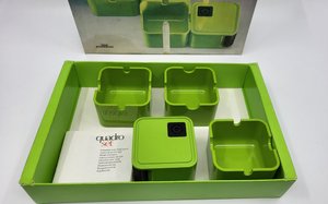 Service fumeur Quadro Set "consul" design Florian Seiffert Allemagne Circa 1970 Vintage (Set de 4)