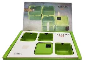 Service fumeur Quadro Set "consul" design Florian Seiffert Allemagne Circa 1970 Vintage (Set de 4)