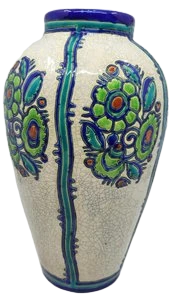 Vase Charles Catteau par Kéramis Boch La Louvière en céramique Art Déco Belgique Circa 1920