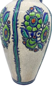 Vase Charles Catteau par Kéramis Boch La Louvière en céramique Art Déco Belgique Circa 1920  