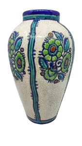 Vase Charles Catteau par Kéramis Boch La Louvière en céramique Art Déco Belgique Circa 1920  
