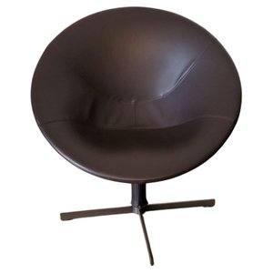 Fauteuil "Hillroad" de Christophe Pillet pour Zanotta en cuir Marron Italie Circa 1990