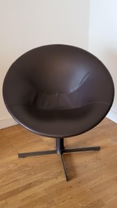 Fauteuil "Hillroad" de Christophe Pillet pour Zanotta en cuir Marron Italie Circa 1990
