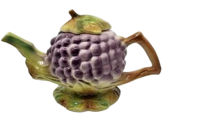 Théière en Barbotine Saint Clément Francais Circa 1950