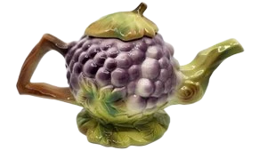 Théière en Barbotine Saint Clément Francais Circa 1950